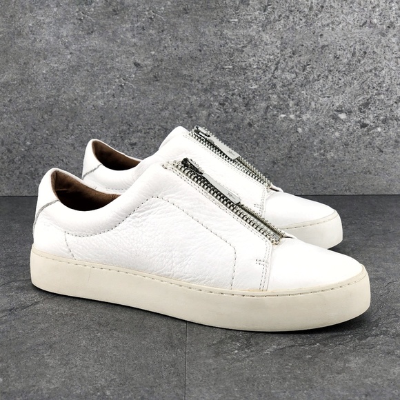 Frye Shoes - Frye Lena Leather Platform Zip Low Top Sneakers 8